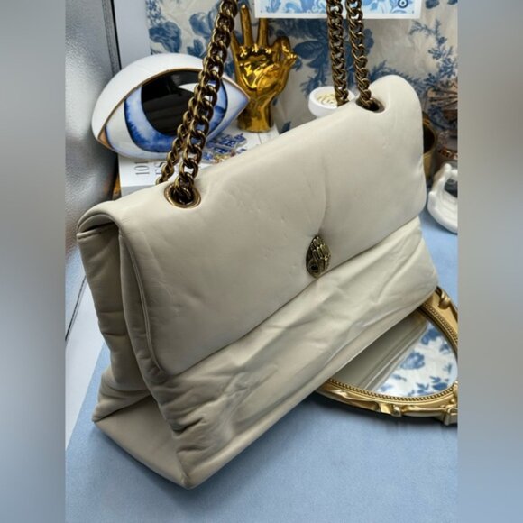 🆕 KURT GEIGER LONDON 🧿 NWT XXL Kew Leather Bag, Off White Leather - Picture 5 of 16